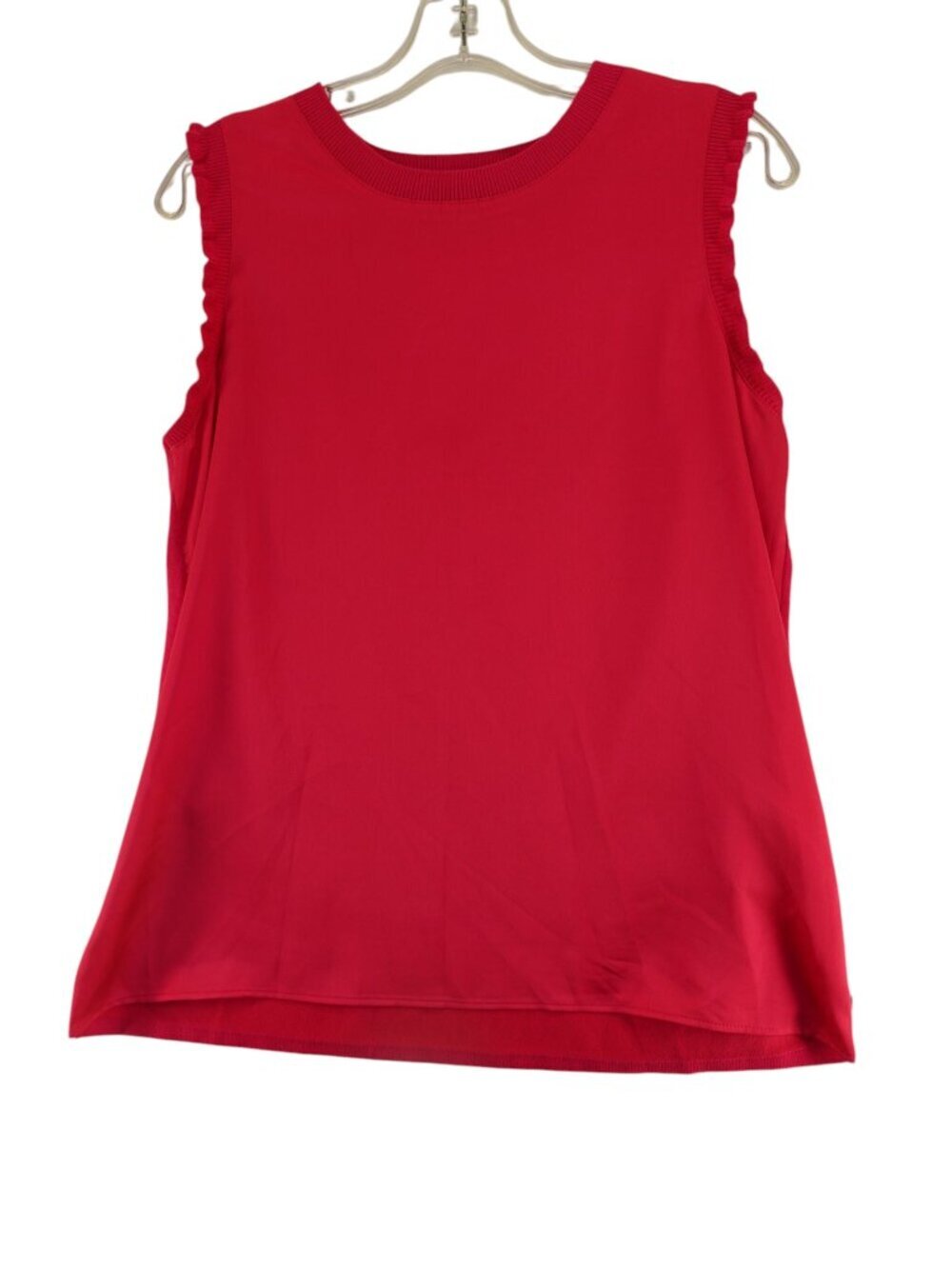 KARL LAGERFELD PARIS Women's Scallop-Edge Sleeveless Ruffle Sweater size S NEW
